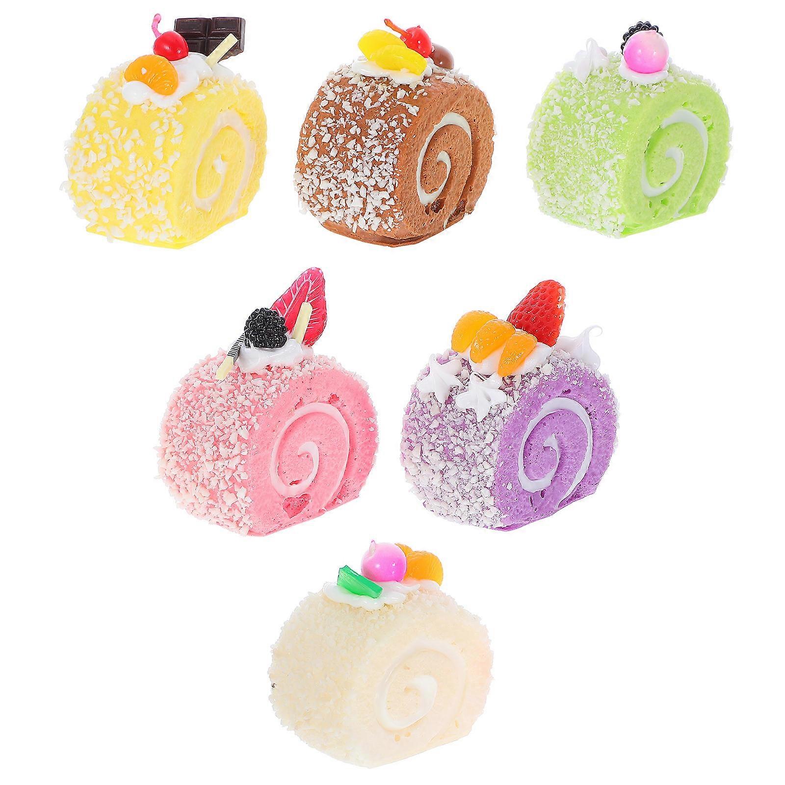Artificial Cake Model Fake Cake for Decor 6Pcs Realistic Dessert Display Models