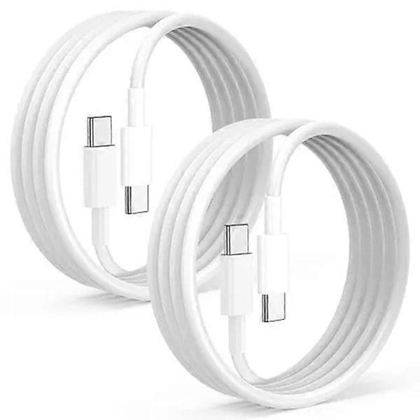 2-pack 2-meter fast charging cable, USB-C to USB-C, white