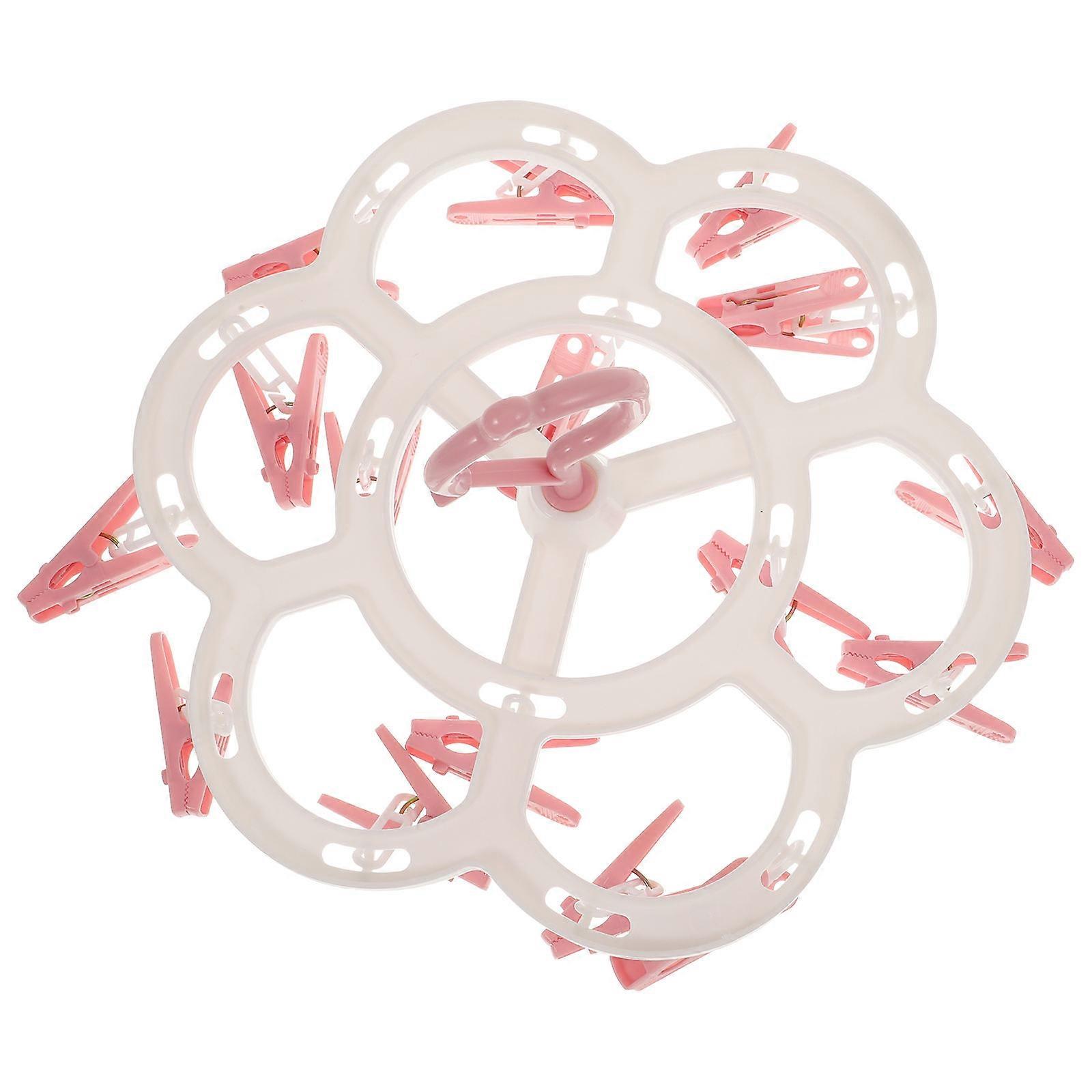 Portable Drying Rack Clothes Rack for Hanging 1Pcs Pink Windproof