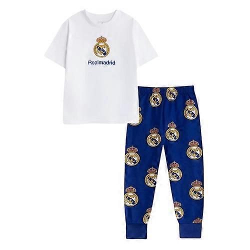 Real Madrid CF Boys Crest Short-Sleeved Long Pyjama Set