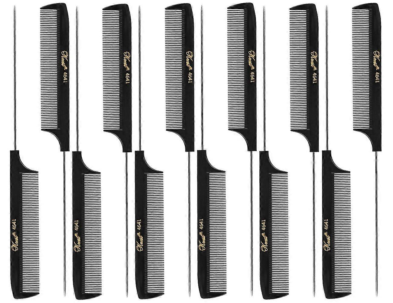 8 1/2 Inch Fine Rattail Comb 12 Pack for Precise Hair Foiling and Sectioning Control