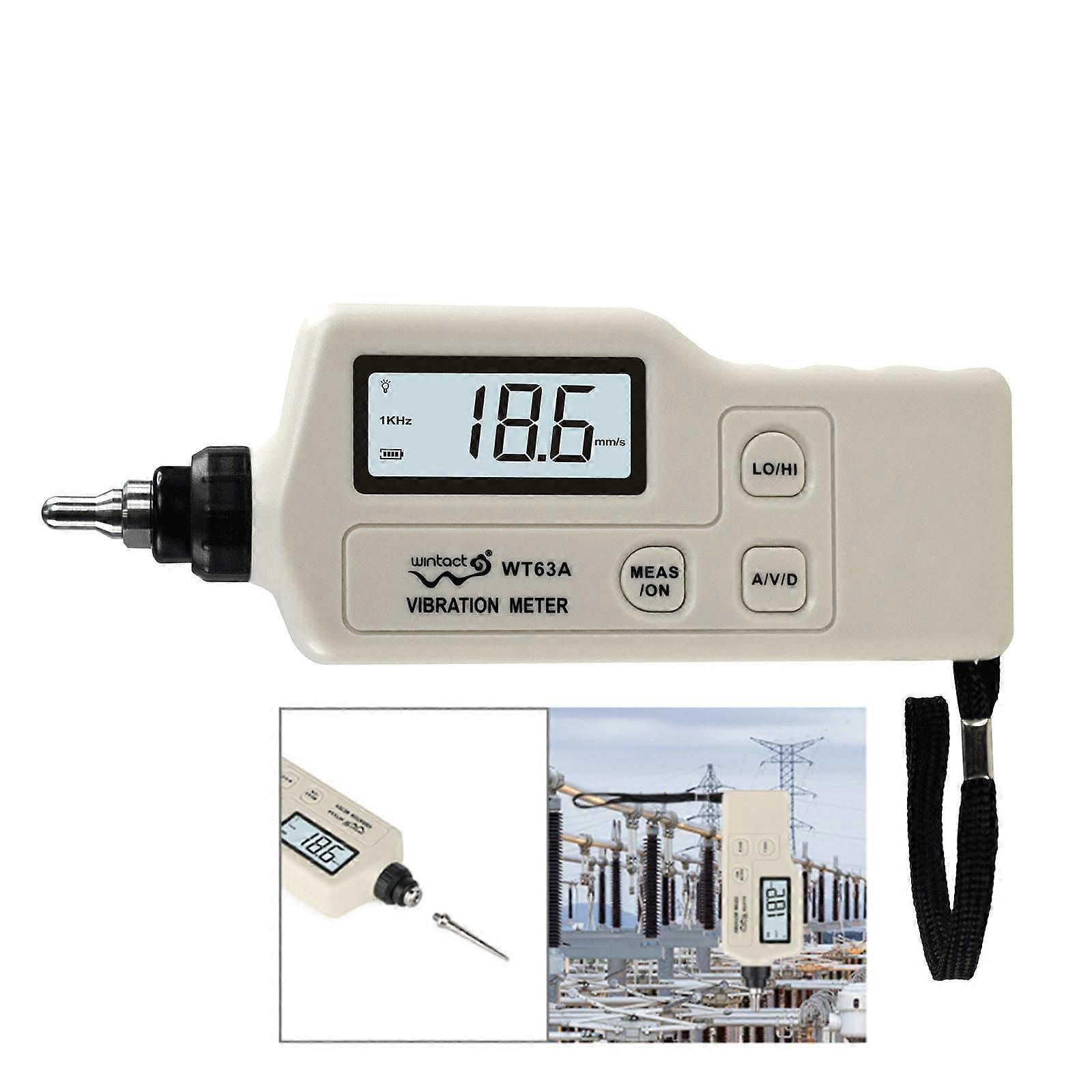 Wintact WT63A Vibration Meter Digital Tester Vibrometer Analyzer Acceleration Velocity