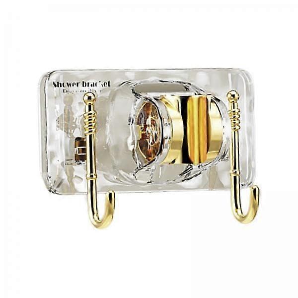 Shower Head Holder with Adjustable Bracket and Dual Hooks, No Drill Waterproof Wall Mount