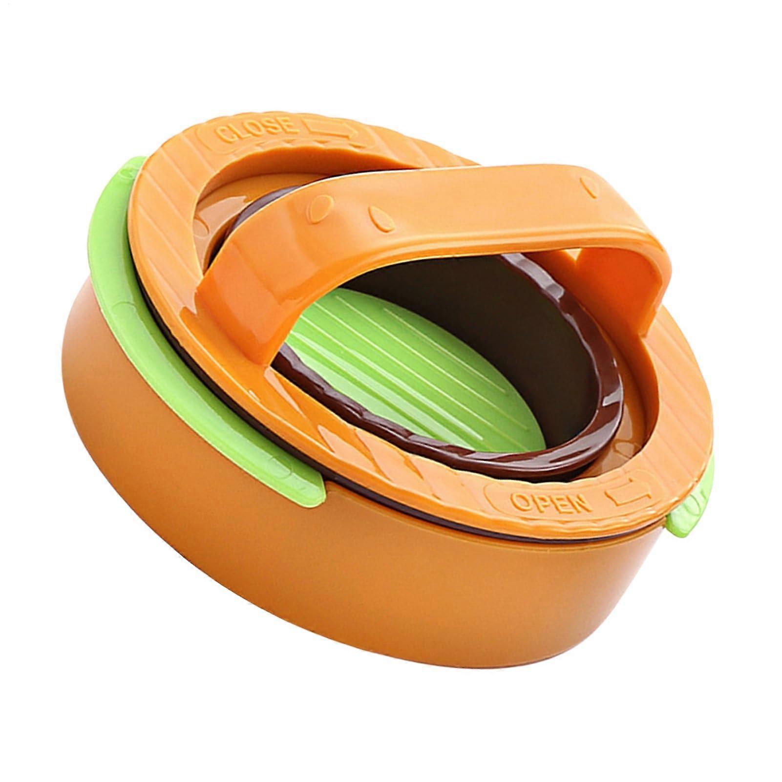 NonStick Hamburger Press Burger Maker with Ergonomic Handle Easy Clean Foldable Design Orange