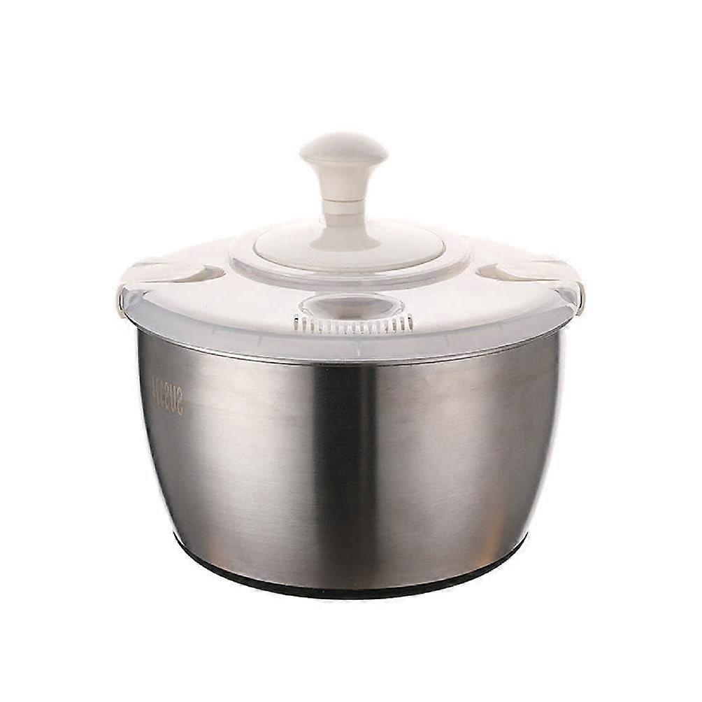 Stainless Steel Salad Spinner 5L Large Capacity for Fast Wash and Efficient Vegetable Drying