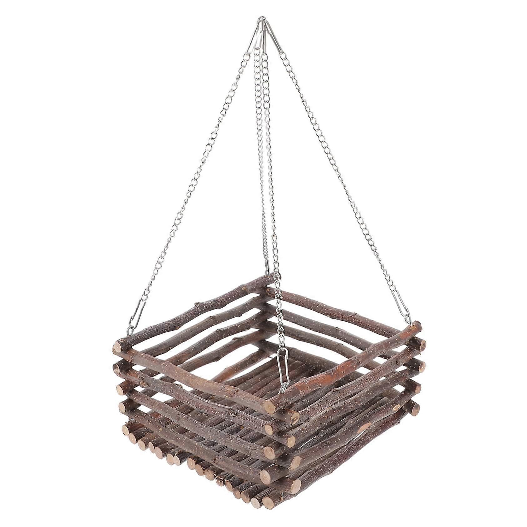 Hamster Hammock Wooden Swing Bed for Small Pets Bunny Cage Fun Activity with Chains