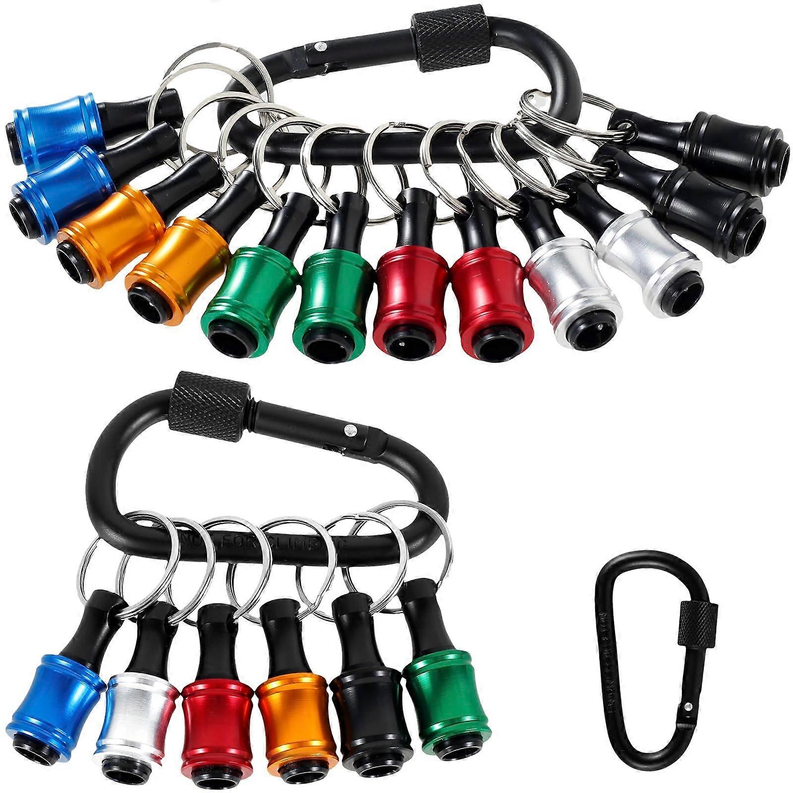 2025 Upgrade 18PCS Drill Bit Holder Keychain, 1/4 Inch Hex Shank, QuickChange Secure Ball Lock