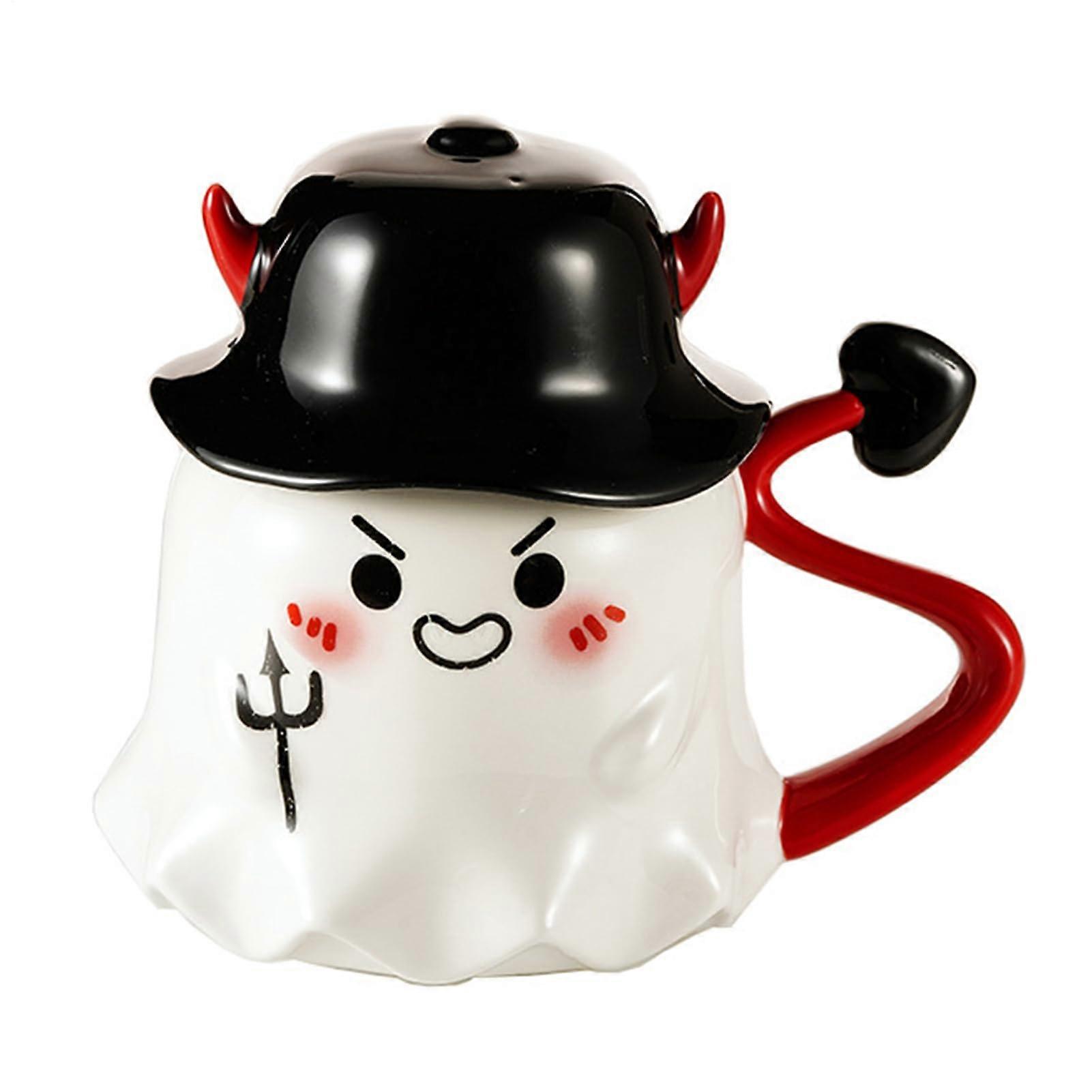 Halloween Mug with 3D Ceramic Ghost Design, Gradient Glaze and Ergonomic Handle for Coffee or Tea