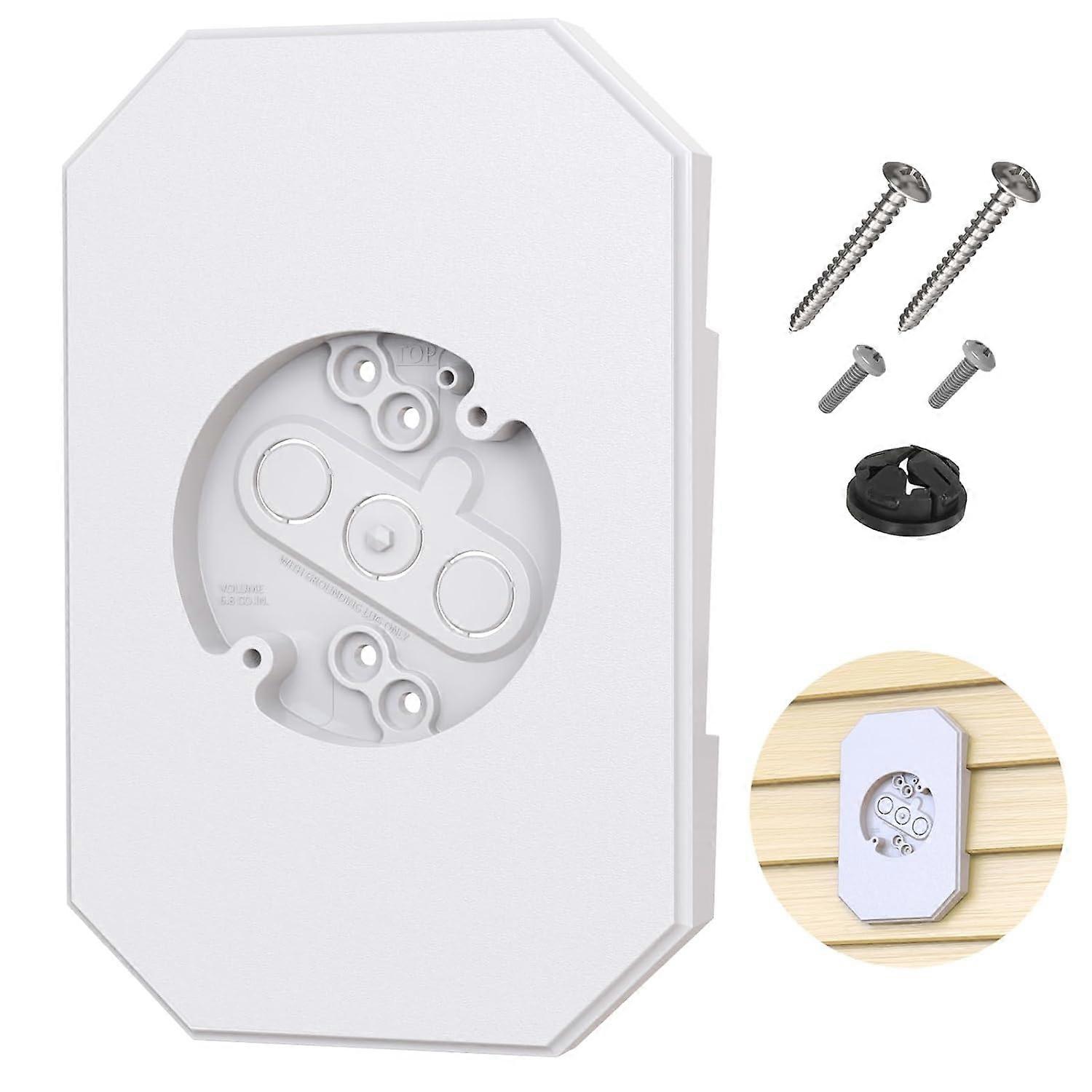 Vinyl Siding Mounting Block with Electrical Box for Outdoor Light, Weatherproof White Plate Kit