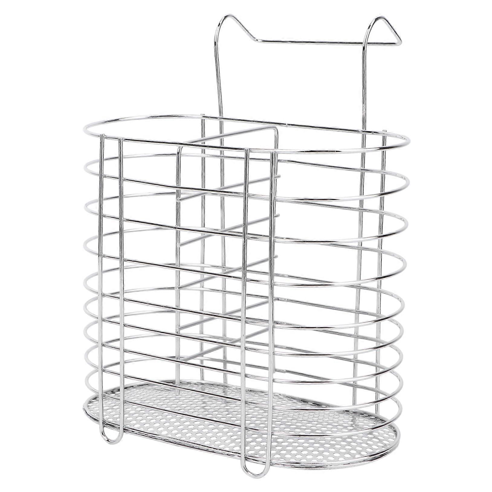 Stainless Steel Utensil Holder with Drying Rack, SpaceSaving Kitchen Organizer with Drainage