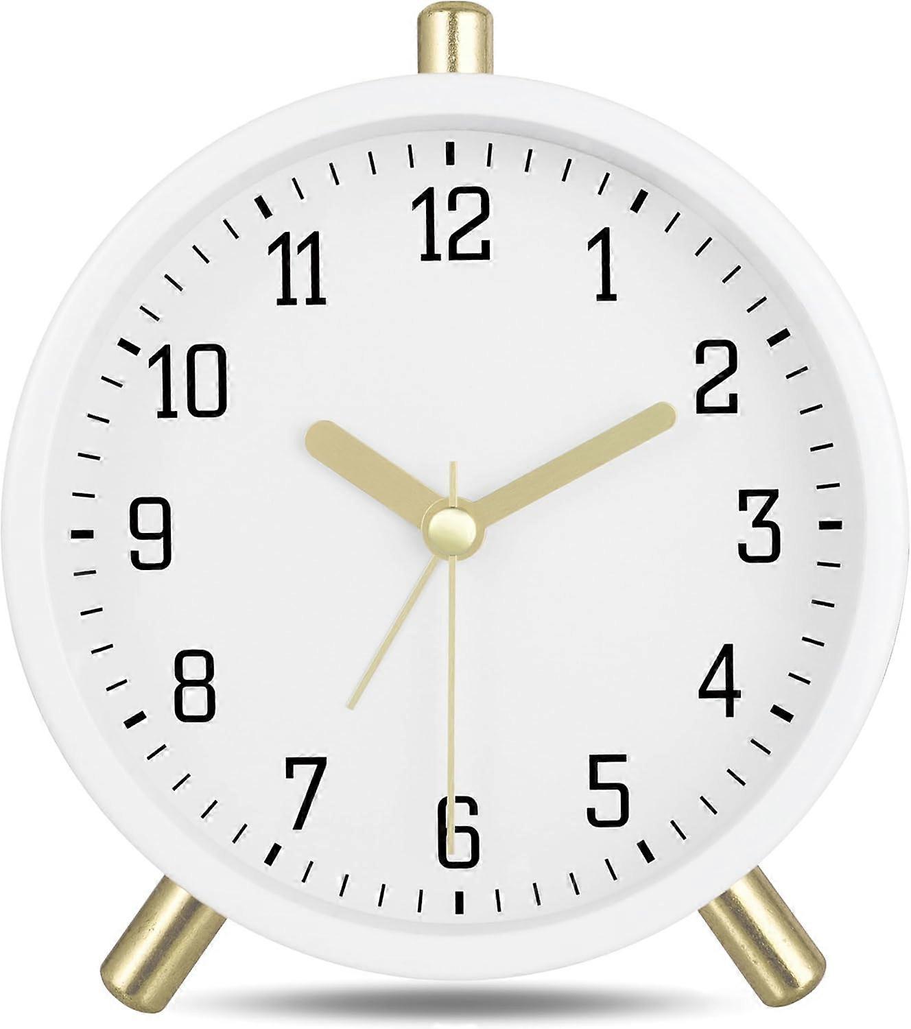 Silent Analog Metal Alarm Clock with Night Light