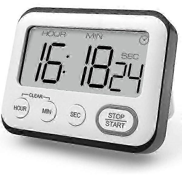 Kitchen Timer Alarm Clock Multifunctional Digital Cooking Timer With Large LCD Screen Magnetic Stopwatch Timer With Clock Alarm Clock Magnet