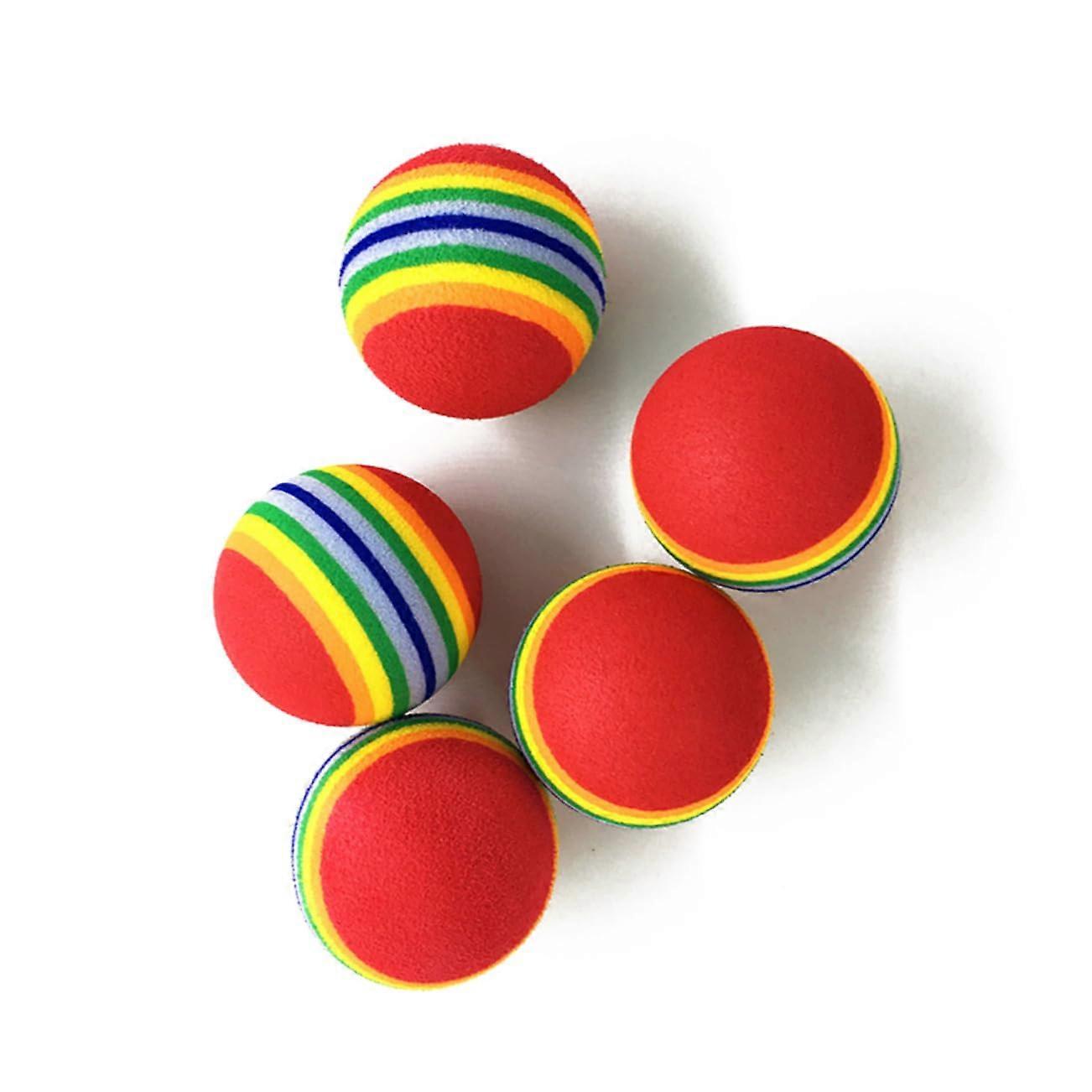 12pcs Durable EVA Rainbow Dog Chew Balls for Interactive Fetch Training and Puppy Teething