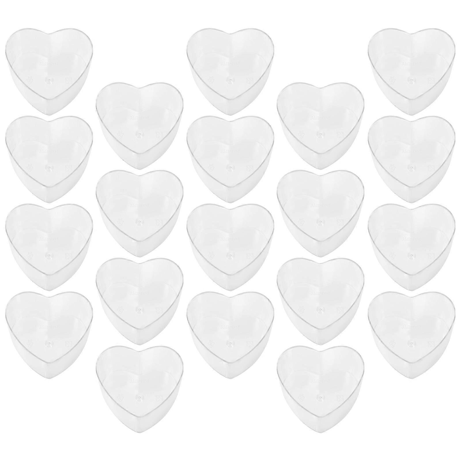 Dessert Cups Transparent Small Heart Shape for Cake 20Pcs