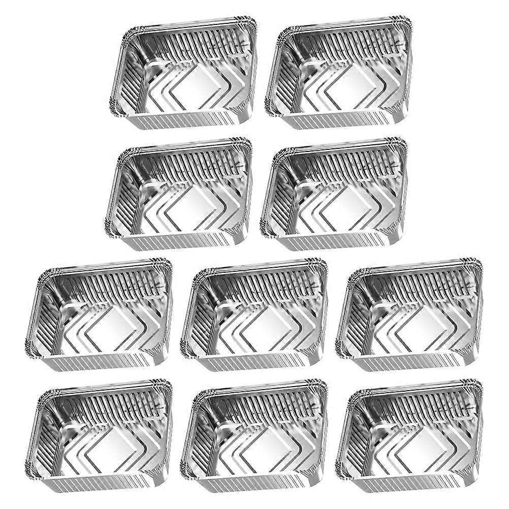 10Pcs Foil Food Pans for Cooking Multipurpose Silver Plates