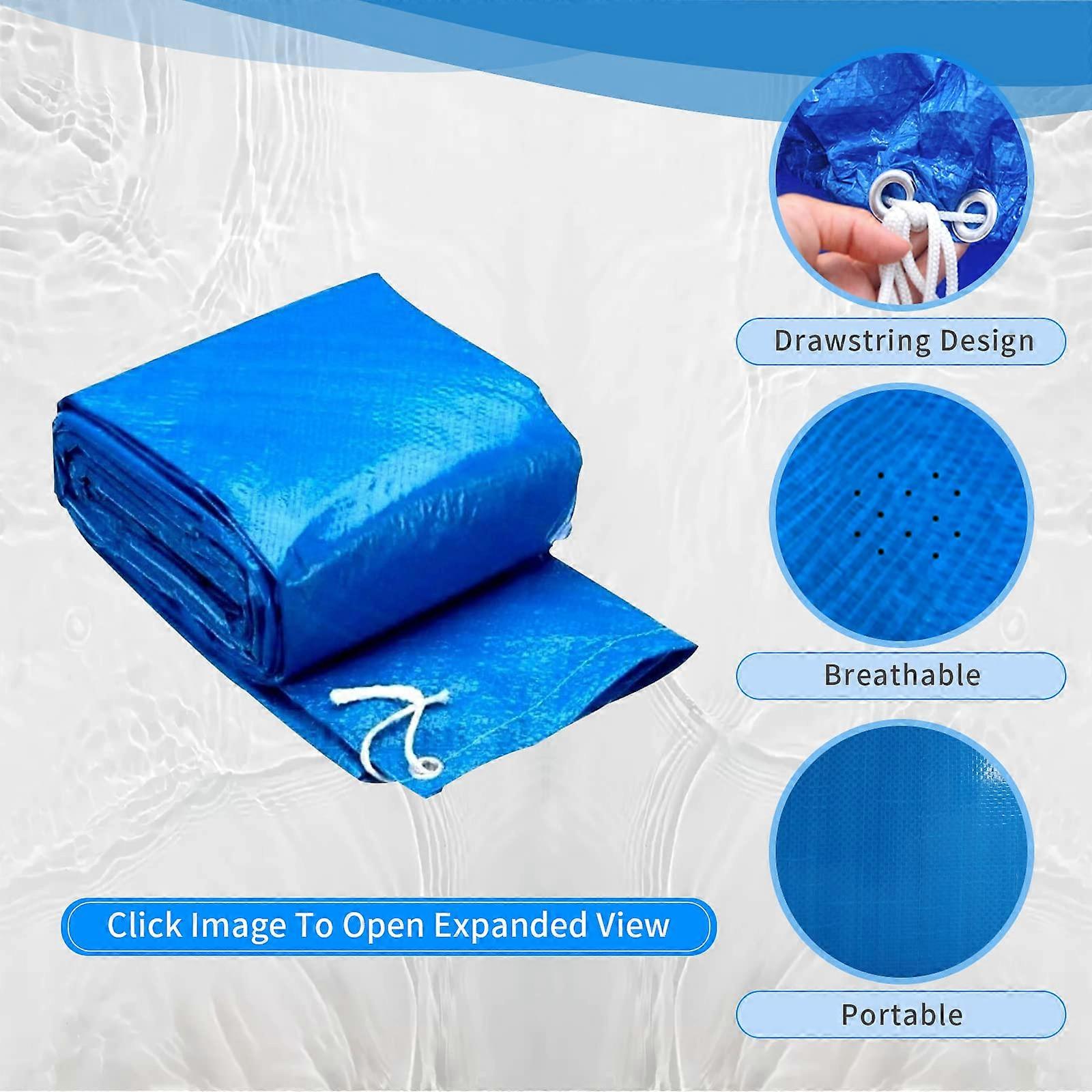 8.5 x 5.5 FT Rectangular Pool Cover for Inflatable Pools, Adjustable Drawstring Dustproof Outdoor Protector