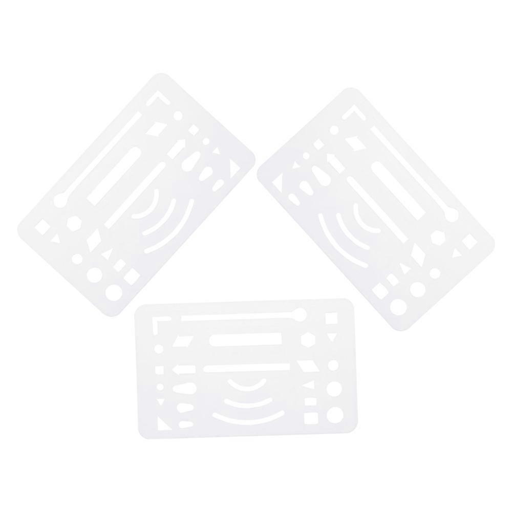 Transparent Erasing Shield Plastic Drawing Template for Mechanical Drawing 3Pcs