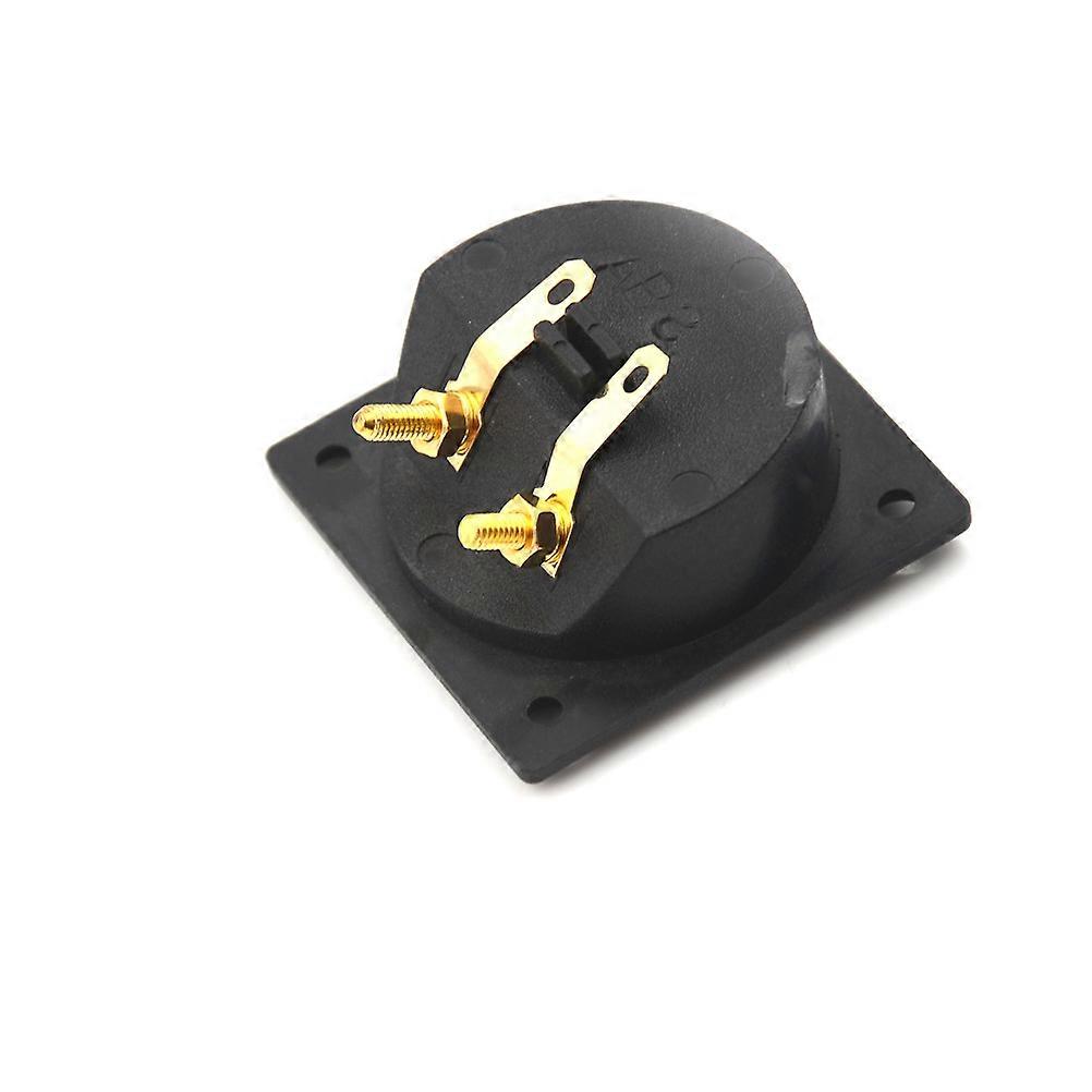 Square Shape Double Binding Post Type Speaker Box Gold Terminal Cup Black