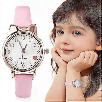 Reloj analógico con puntero luminoso para niñas, informal, color rosa, 1 unidad