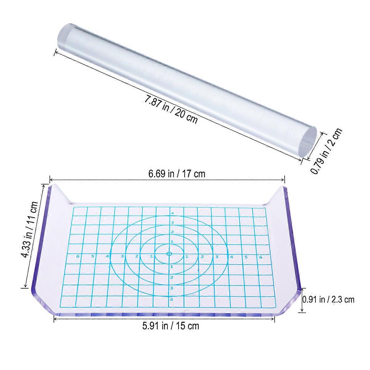 Modelling Clay Tools Acrylic Clay Roller for Use 2Pcs with Acrylic Sheet