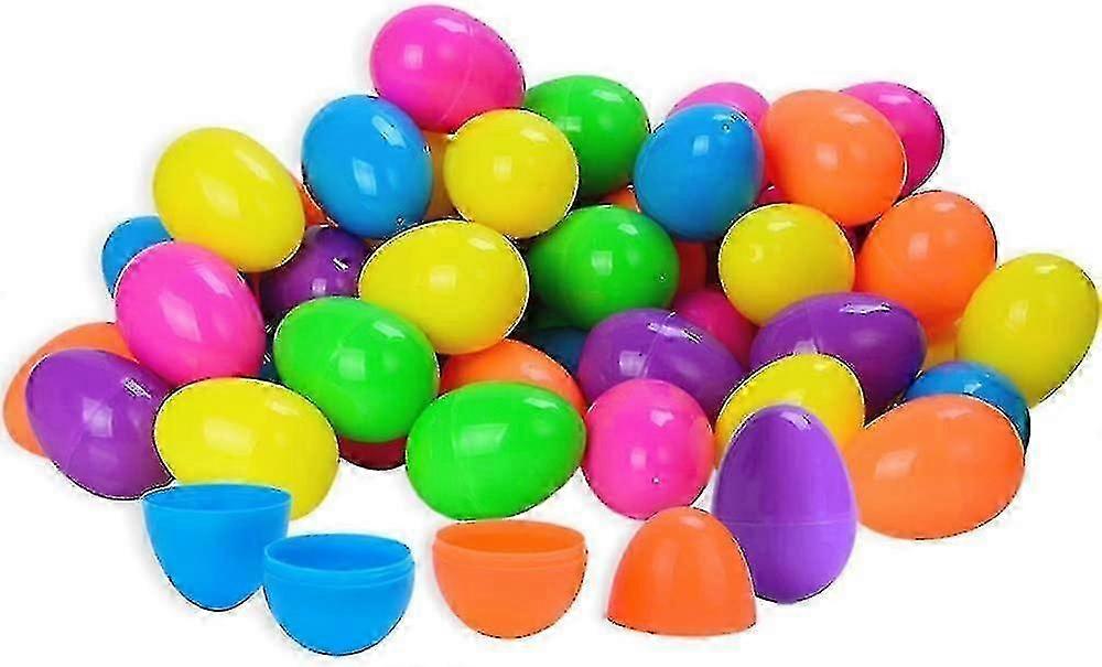 50 Pieces Plastic Easter Eggs, 2 3/8" (6cm) Fillable Easter Eggs, Plastic Eggs For Egg Hunt