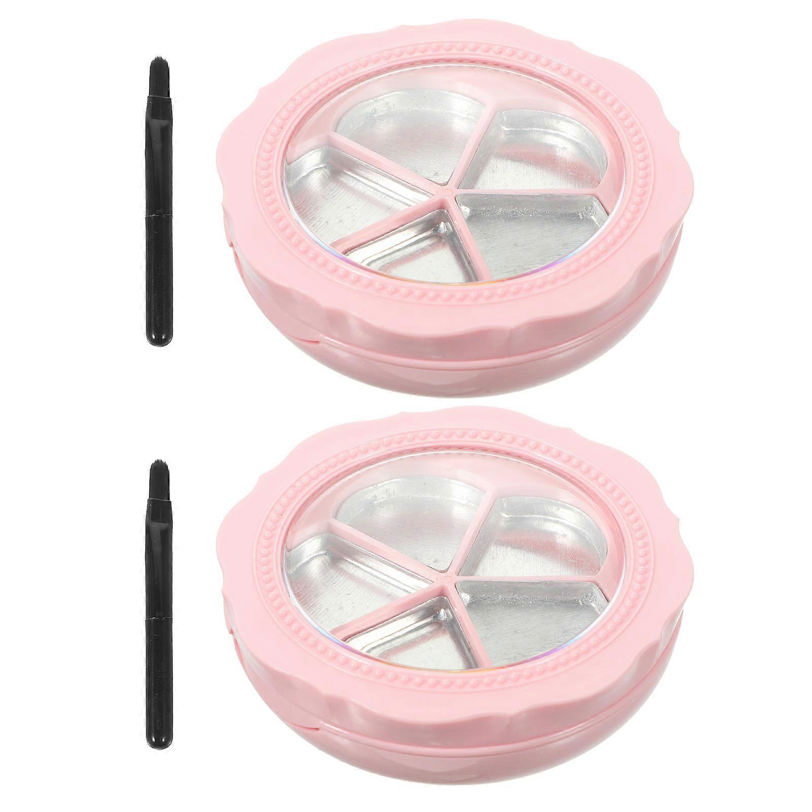 Lipstick Box with Brush Refillable Storage 2Sets Eyeshadow Box Case