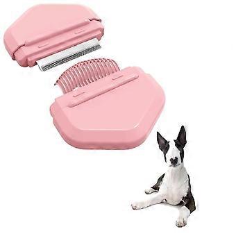 Kat Ontharing Kam Hond Verzorging Borstel Huisdier Massage Shedding Borstel Draagbare Zelfreinigende Hulpmiddelen 2 in 1 voor Kort Langharig Puppy Kitten Konijn Bunn