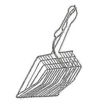 Metal Large Litter Scoop with Hollow Out Design, Hanging Hook and Long Ergonomic Handle for Pet Waste Cleaning