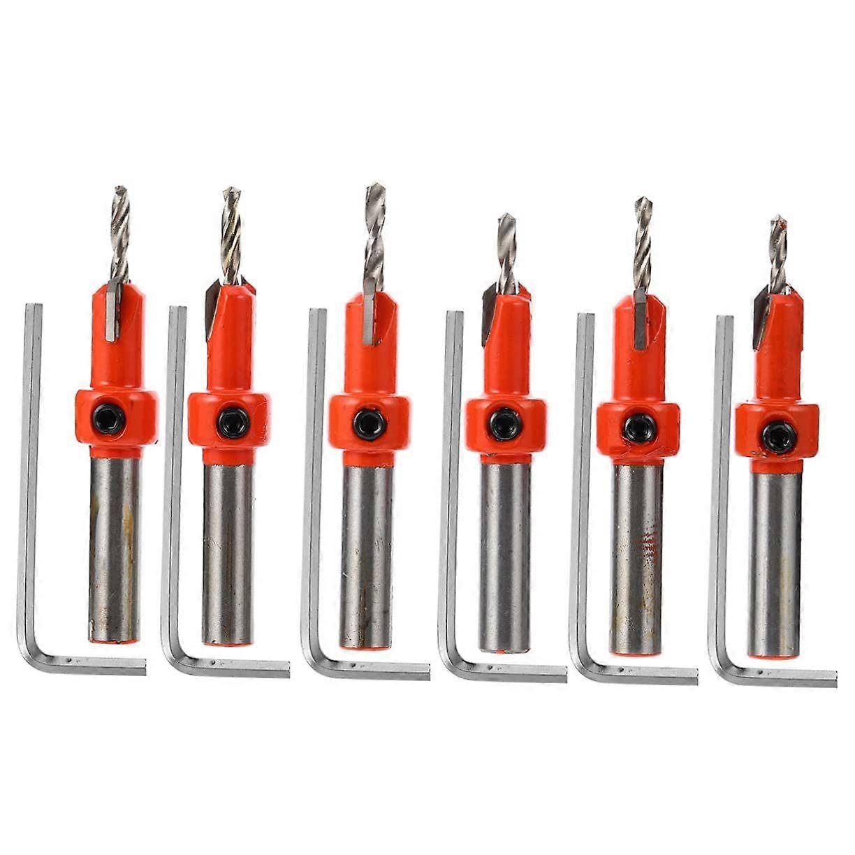 6 Pieces Countersink Drill Bits for Woodworking Chamfering