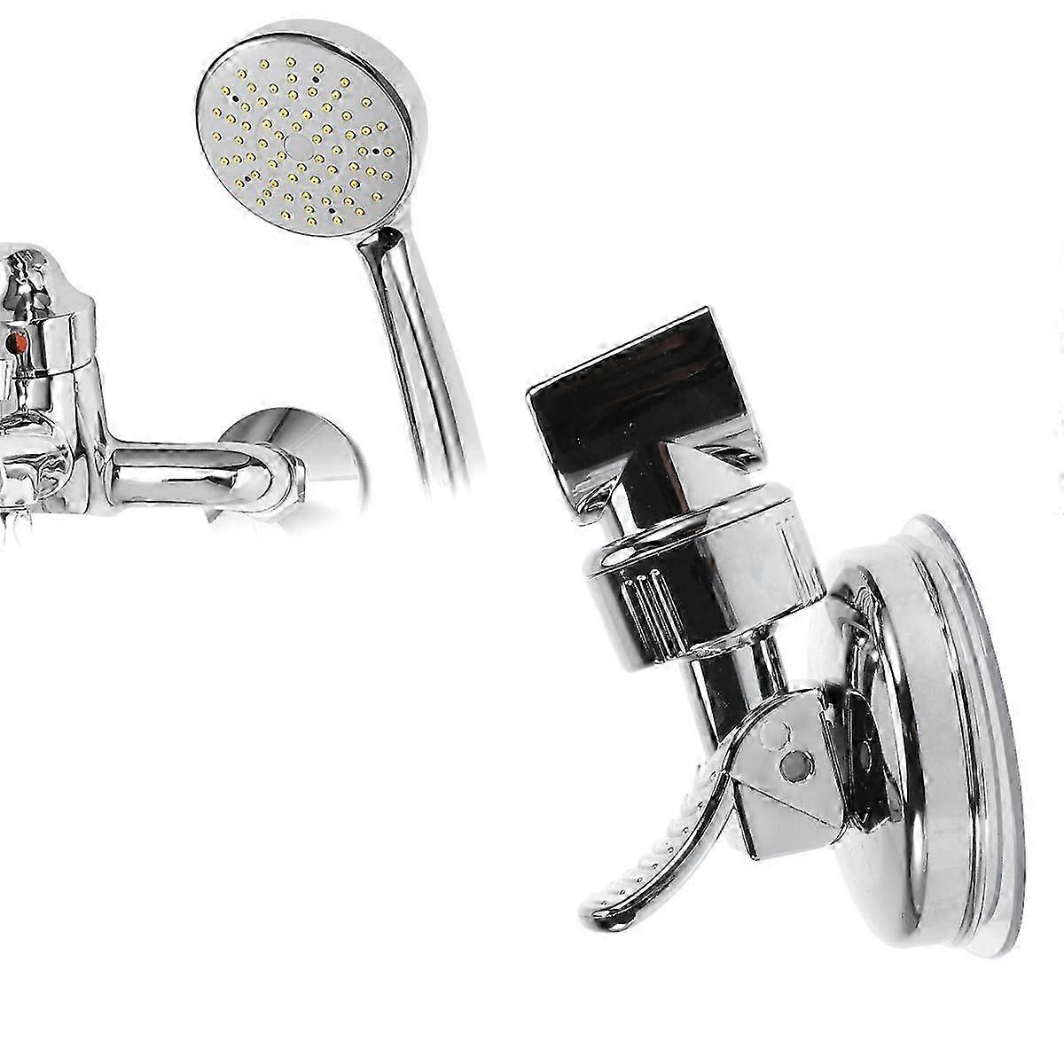 Suction Cup Shower Support Bracket Adjustable Bathroom Use Silver 1Pack