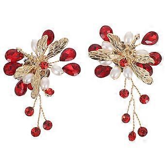 1Paar Strass Schuhklammern: Kristall Libelle Schnallen Applikation Hut Brautkleid Schuhe Perle Clip Charms Dekoration für DIY High Heels Kleidungsstück Zugang