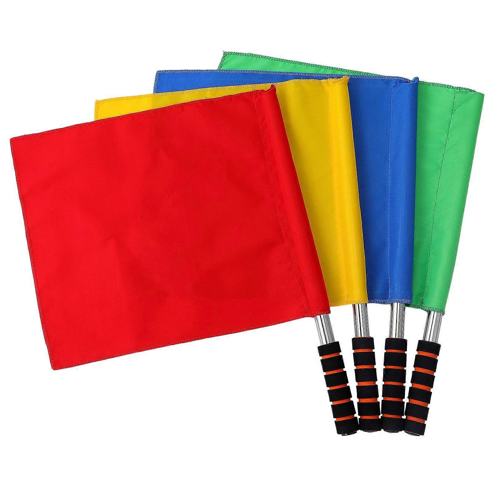 4pcs Referee Flags Flags Signal Flags Hand Waving Flags for Competition