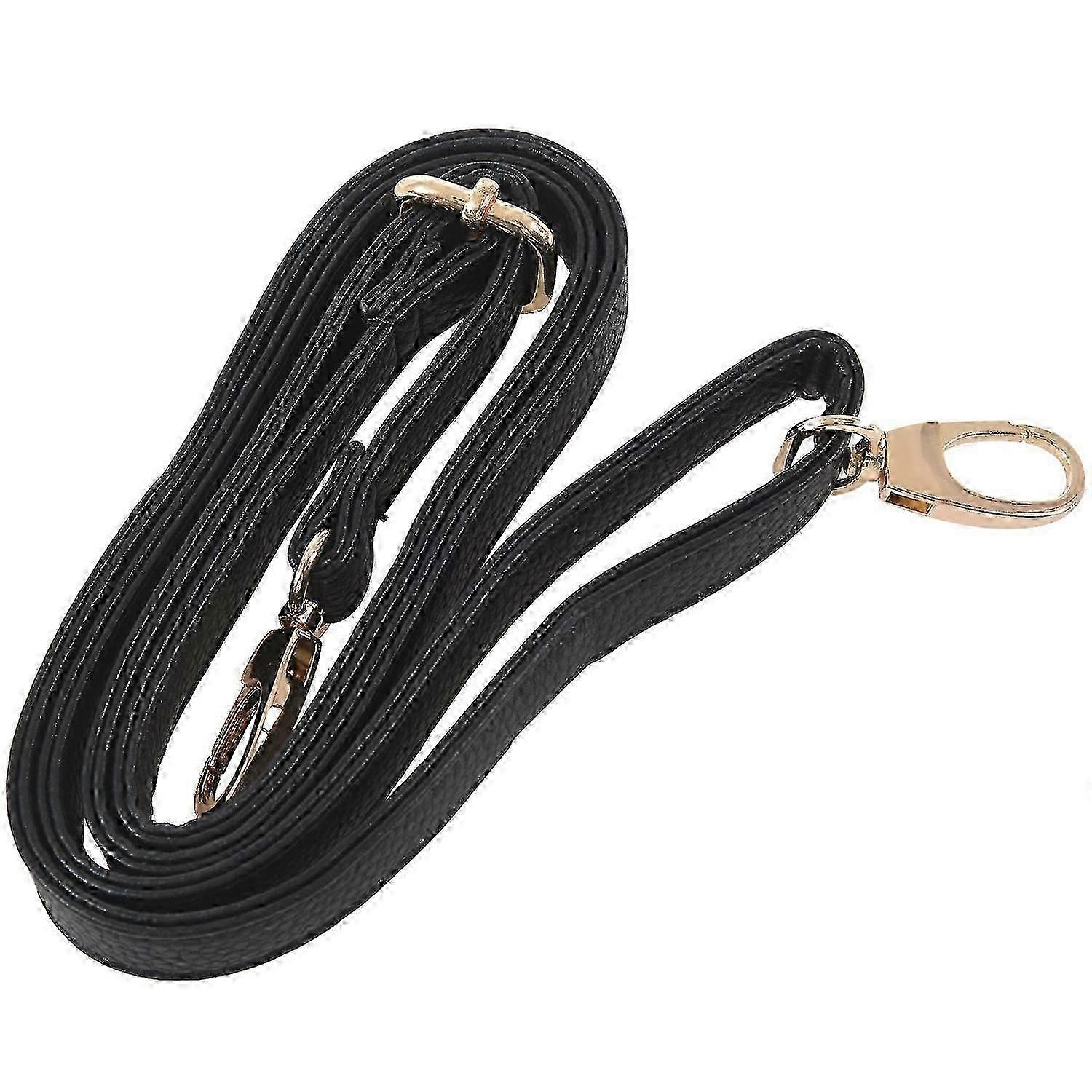 Women's PU Leather adjustable Messenger Bag strap Black