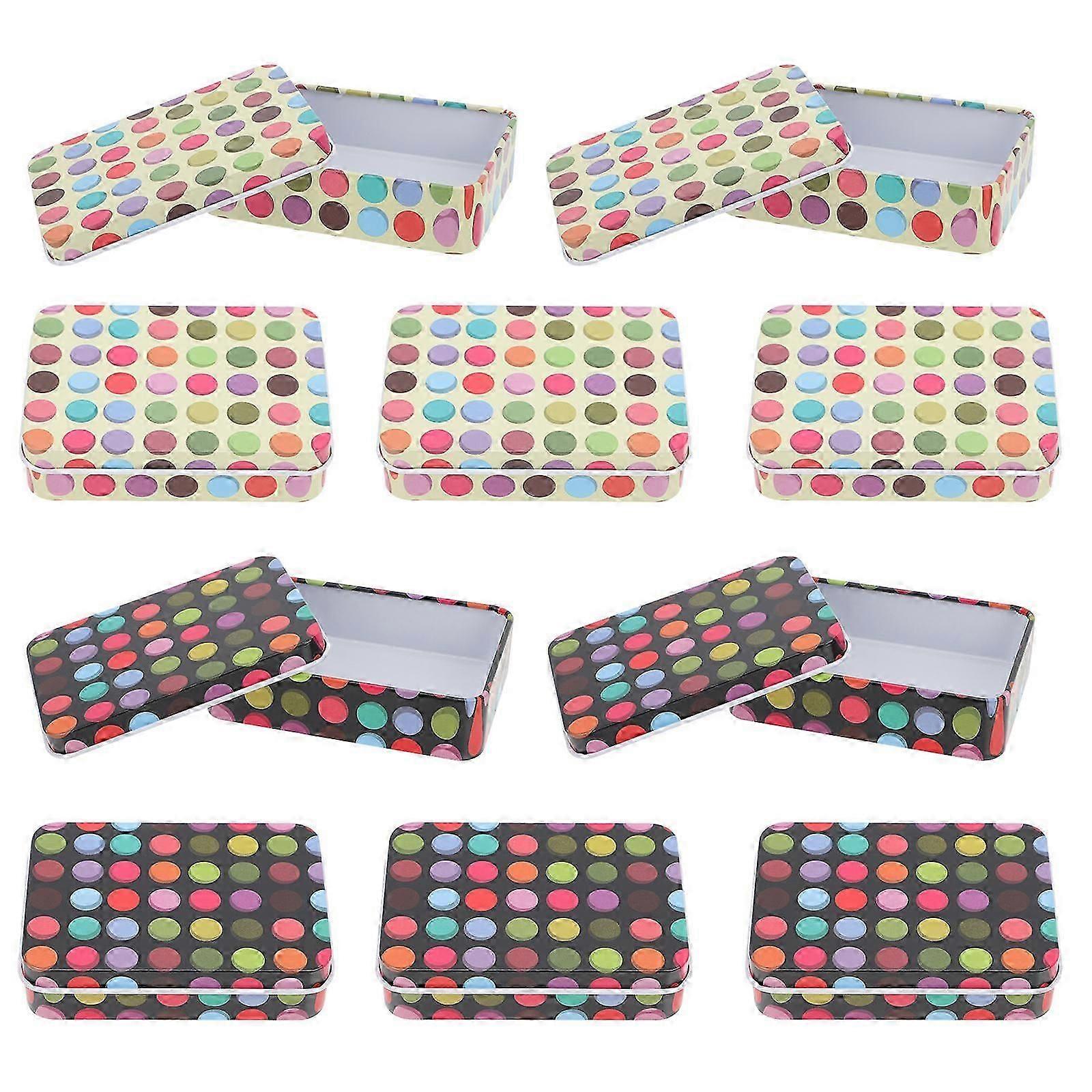 Wave Point Baking Candy Boxes for Storage 10Pcs Assorted Color Iron Boxes