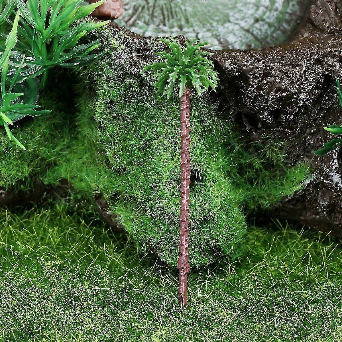 10Pcs Green Plastic Palm Tree Model for Micro Landscape, Sand Table, Craft Decoration