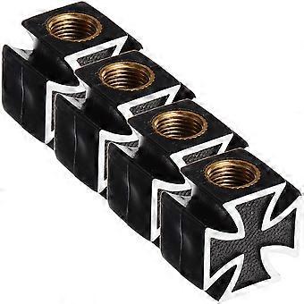 4 pcs Cross Style Tire Stem Valve Caps Universal Tire Wheel Valve Covers for Cars