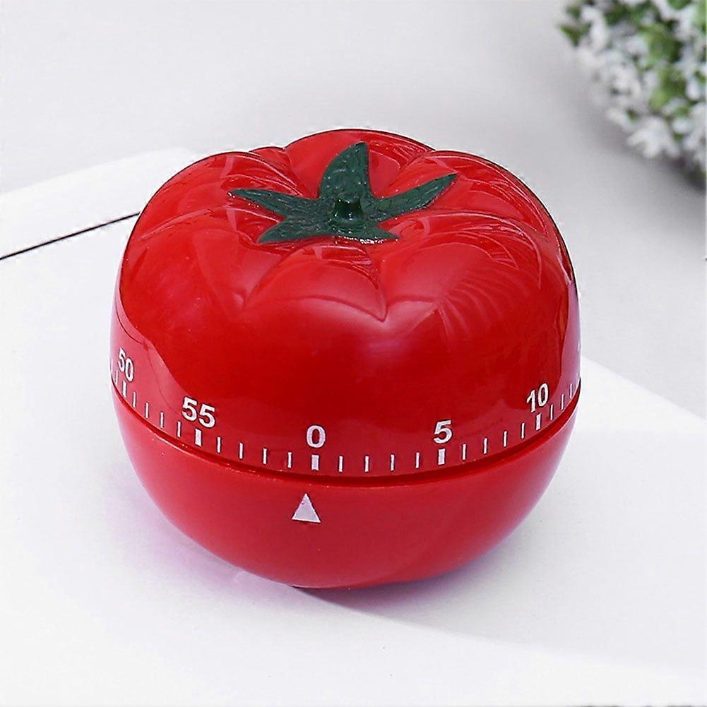 Mechanical Countdown Timer, Tomato Shape, 1-55 Minutes, No Battery Needed, Kitchen Cooking Timer - Red