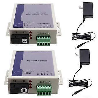 Conversor RS485 para Fibra Óptica, Transmissão de Dados Bidirecional, Conector SC, Carcaça de Plástico, Compatível com Equipamentos RS485, Plugue Padrão Americano