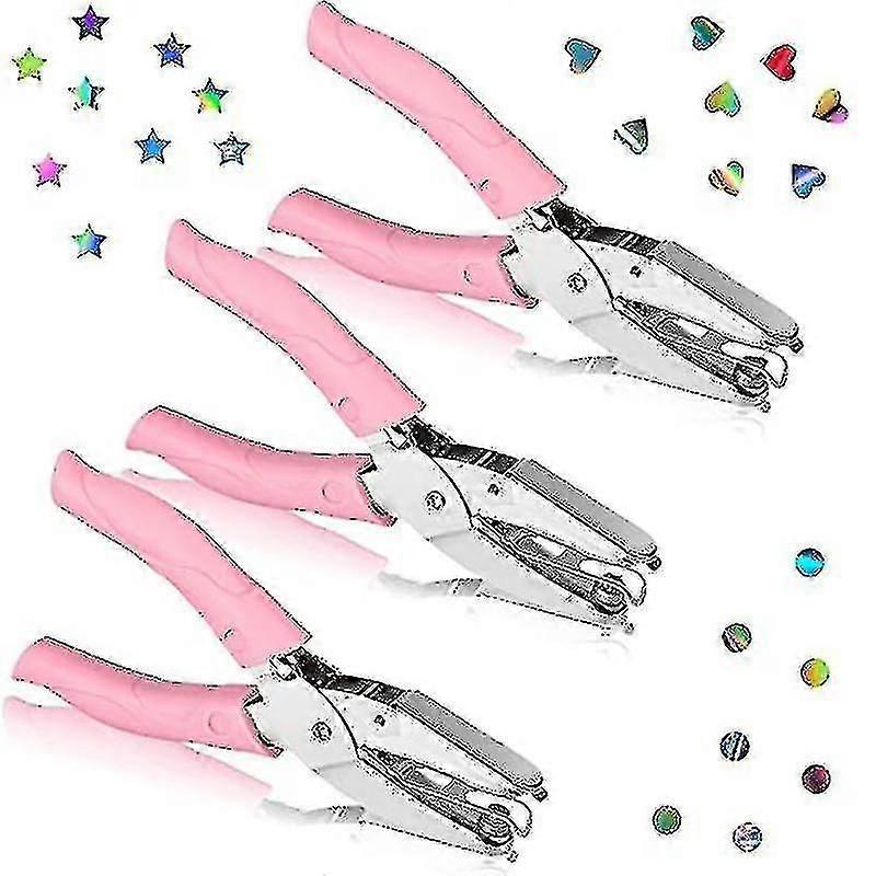 3 ks Tiny Shaped Metal Single Handheld Hole Punch