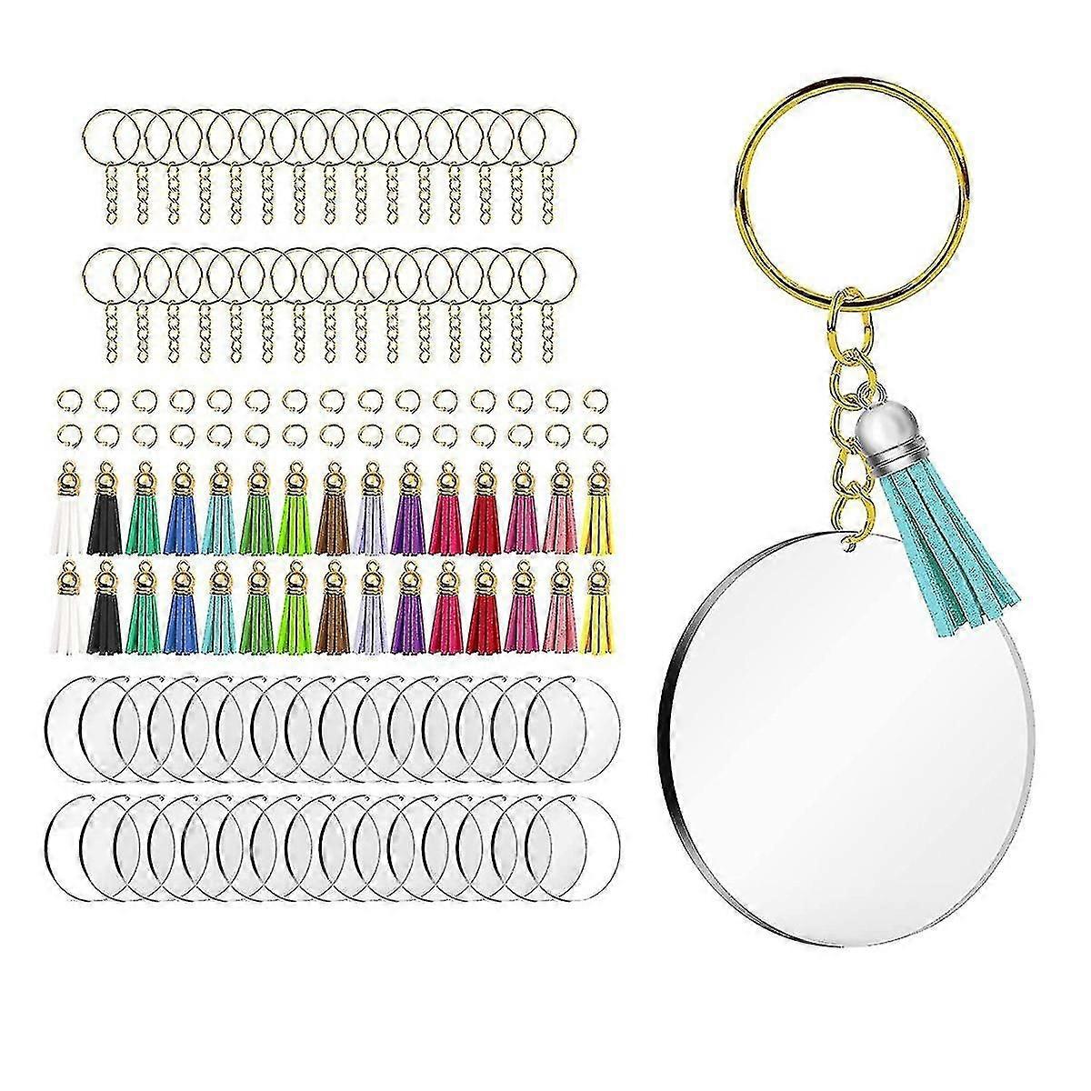 Acrylic Keychain Blank Compatible Vinyl Key,compatible Craft, Key Chain Kit(gold)