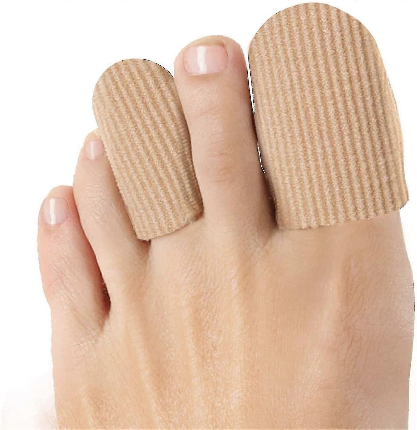 10-pack Toe Caps Closed Toe Surface Fabric Sleeves With Gel Lining