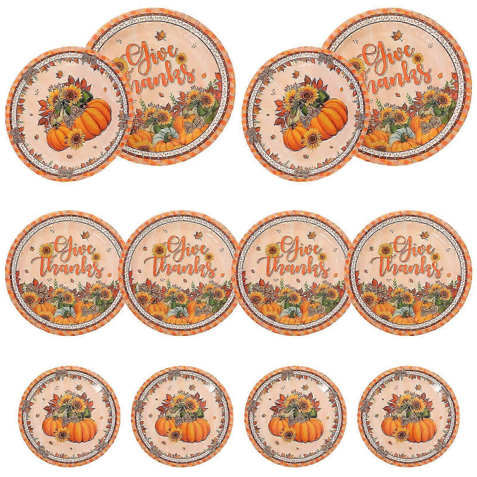 Turkey Pattern Paper for Thanksgiving Party 48Pcs Set