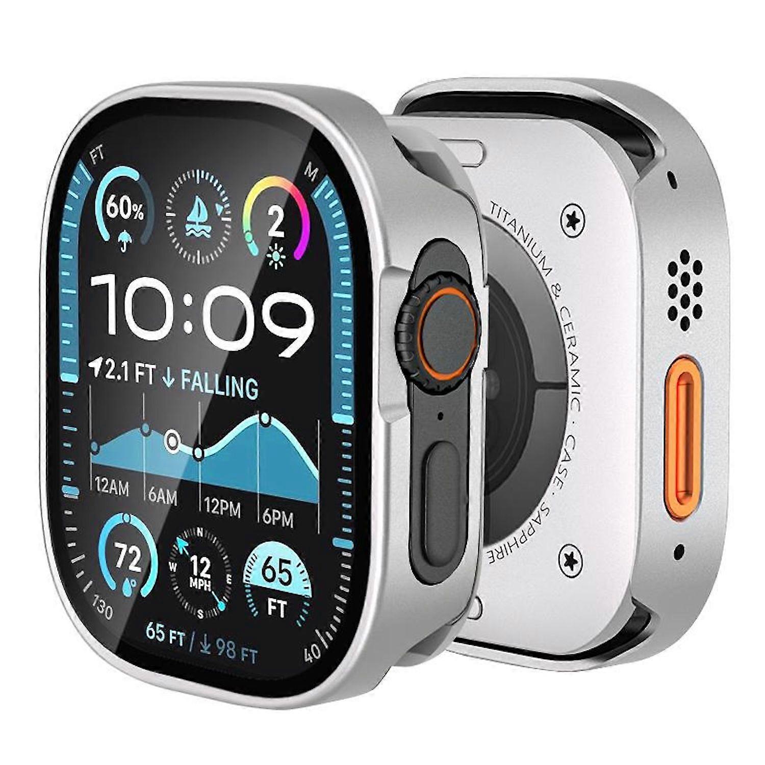 Smartwatch case + 9H protective glass for Apple Watch Ultra 2 / 1 49mm aluminum