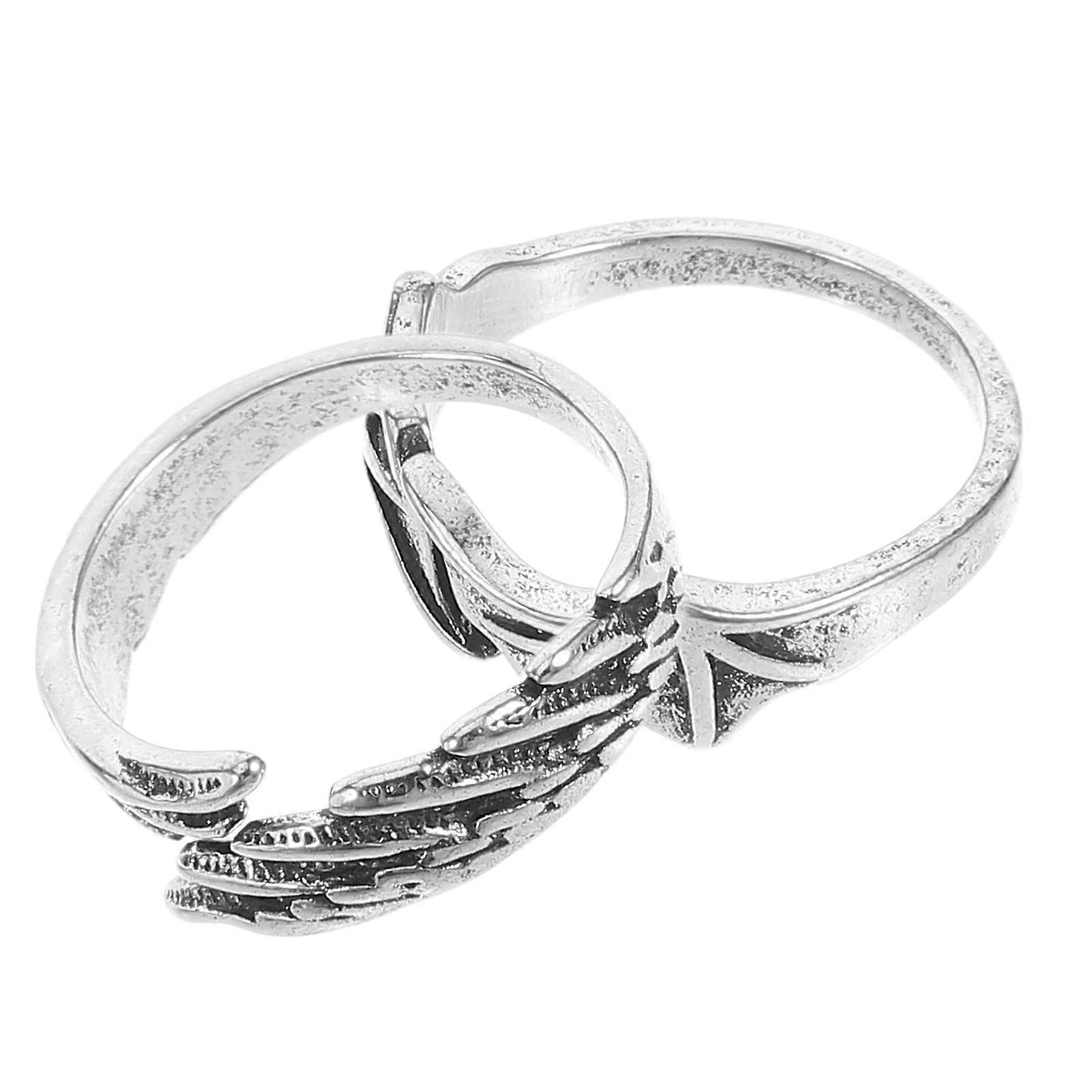 2pcs Bat Wing Adjustable Ring Angle Wing Open Ring Vintage Open Ring for Decoration