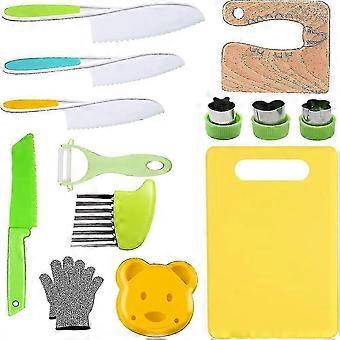 Conjunto de 13 facas de madeira para cozinha infantil, utensílios de cozinha seguros para crianças, para cozinhar e aprender de verdade.