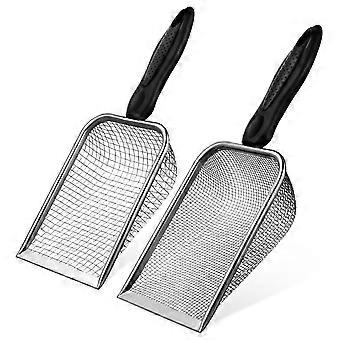 2 Pcs Cat Litter Scoops Metal Cat Litter Scooper Stainless Steel Cat Litter Scoop Mesh Litter Scooper Litter Cleaner  Pet Supplies