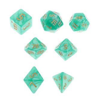 Polyhedral Dices Different Numbers Engraved Puzzle Game Gifts Light Pink