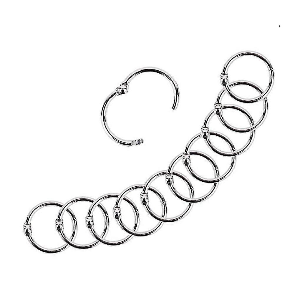 Silver Loose Leaf Snap Rings for Notebook DIY Use 100Pcs Set