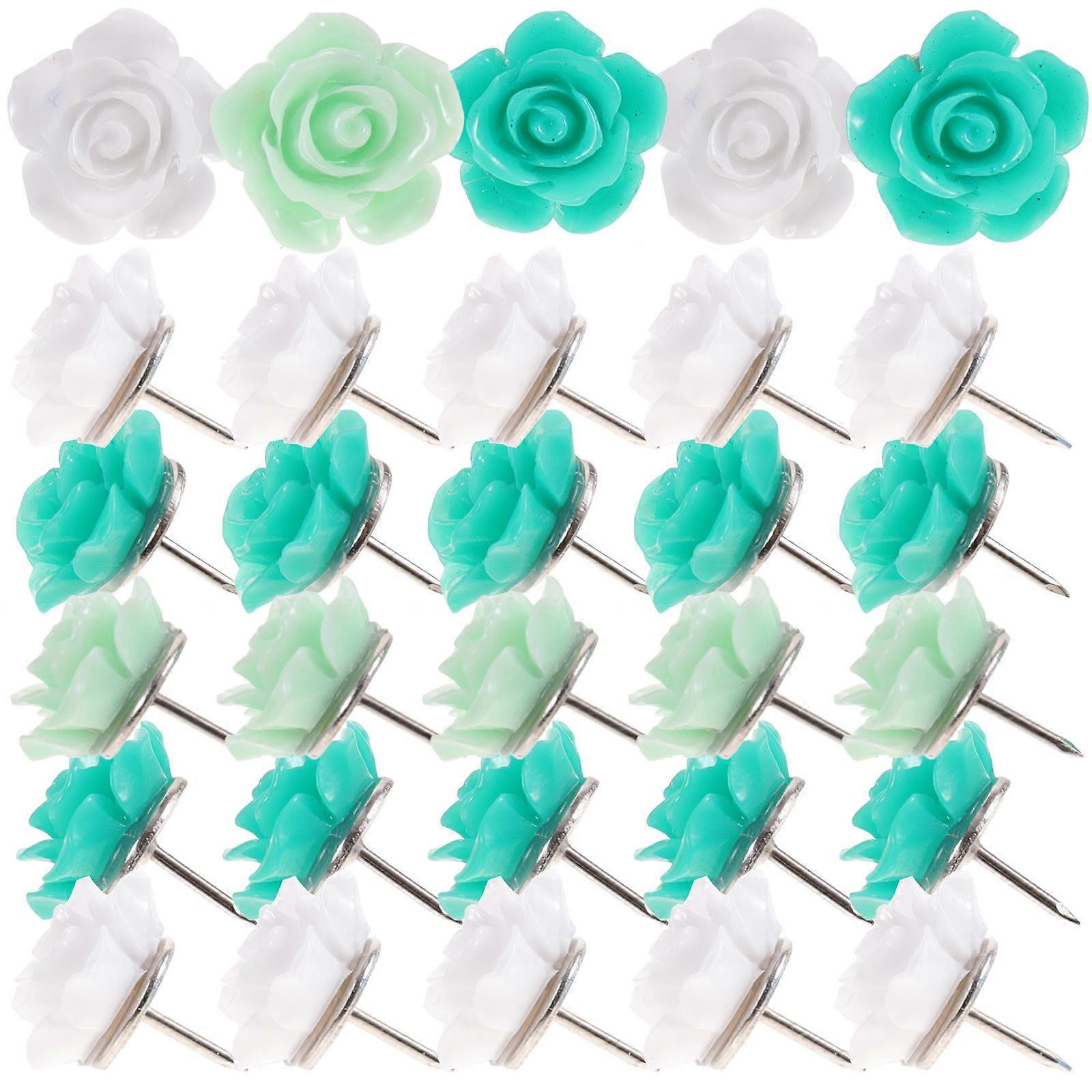 Multi-Function Flower Shape Colored Pushpins for Home Use 30Pcs Thumbtacks