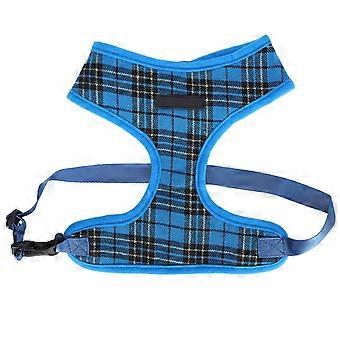 Arnés para perros Chaleco transpirableChaleco de malla suave con correa para cachorros Style para perros pequeños y medianos (Azul S)